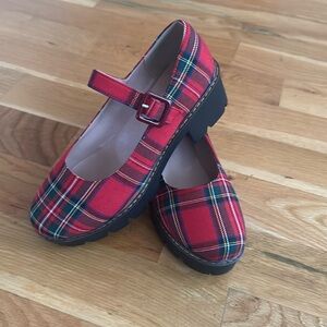 Plaid Mary Jane's. Never worn!